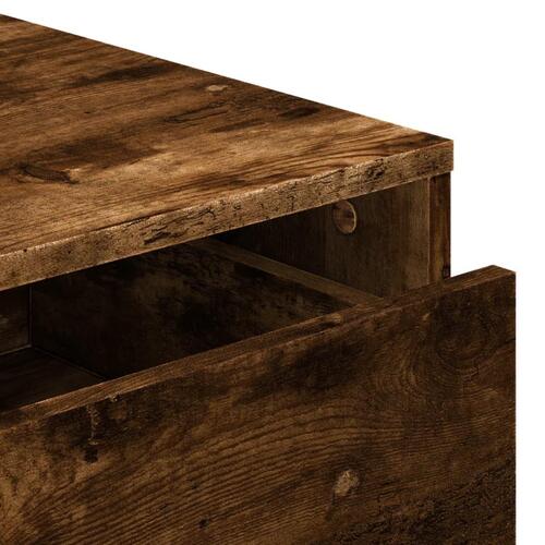 Kommode til hjørne 80x41x58 cm konstrueret træ røget egetræ