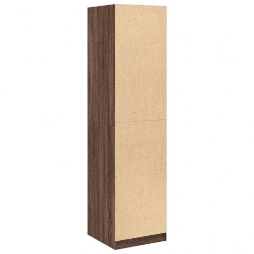 Klædeskab 50x50x200 cm konstrueret træ brun egetræsfarve