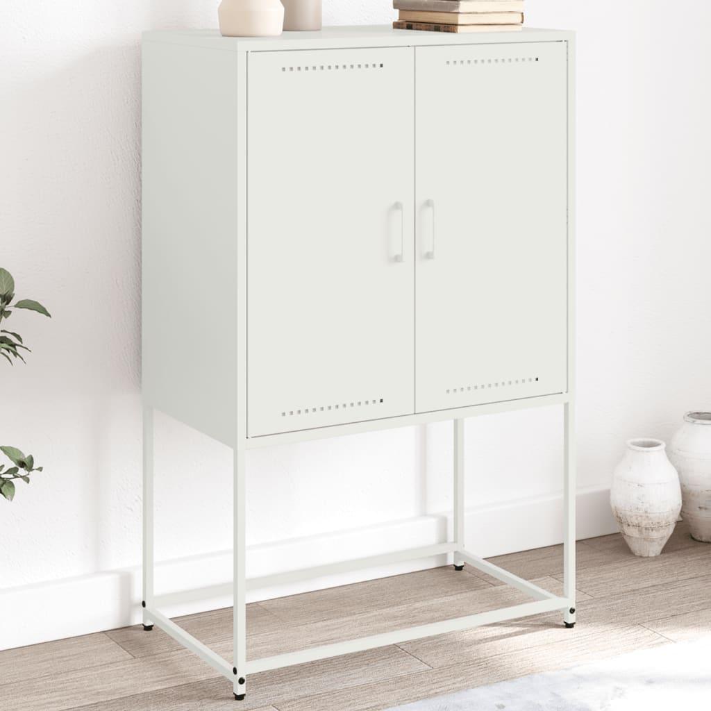 Tv-bord i stål - hvid, 68 × 39 × 60,5 cm