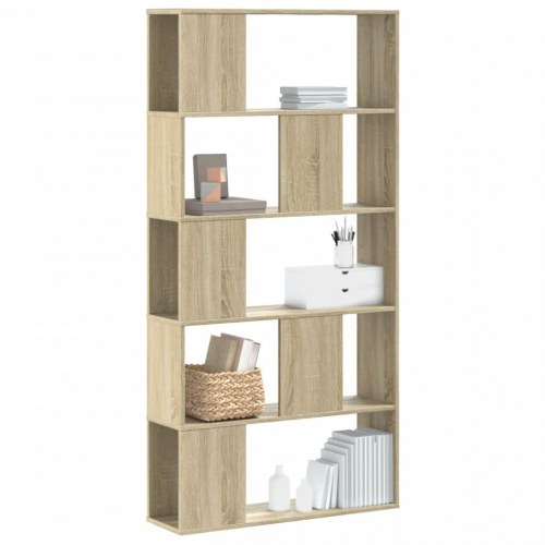 Bogreol med 5 hylder - sonoma-eg