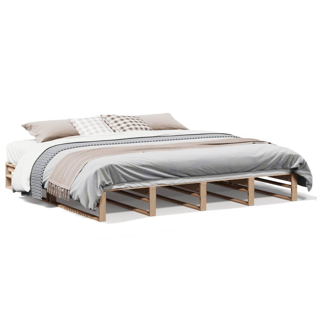 Sengeramme 200 x 200 cm i massivt fyrretræ