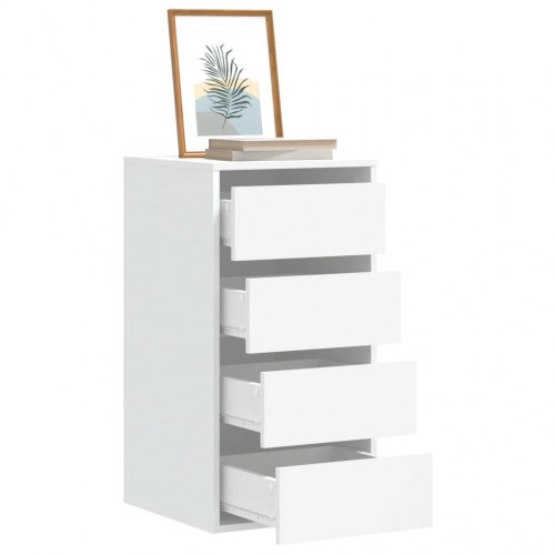Hjørnekommode 40 x 41 x 76 cm med 4 skuffer - hvid