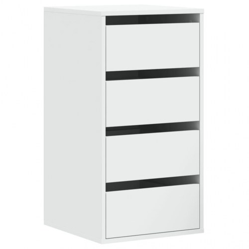Hjørnekommode 40 x 41 x 76 cm med 4 skuffer - hvid