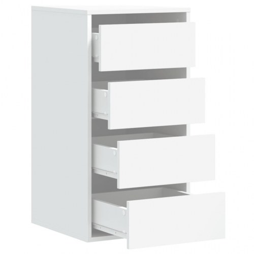 Hjørnekommode 40 x 41 x 76 cm med 4 skuffer - hvid