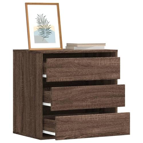 Kommode til hjørne 60x41x58cm konstrueret træ brun egetræsfarve