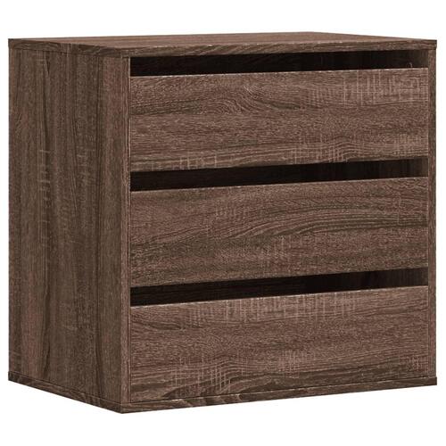 Kommode til hjørne 60x41x58cm konstrueret træ brun egetræsfarve