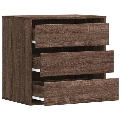 Kommode til hjørne 60x41x58cm konstrueret træ brun egetræsfarve