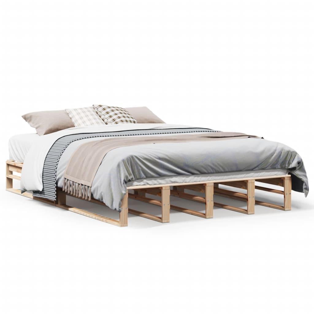 Sengeramme uden madras 120x200 cm massivt fyrretræ