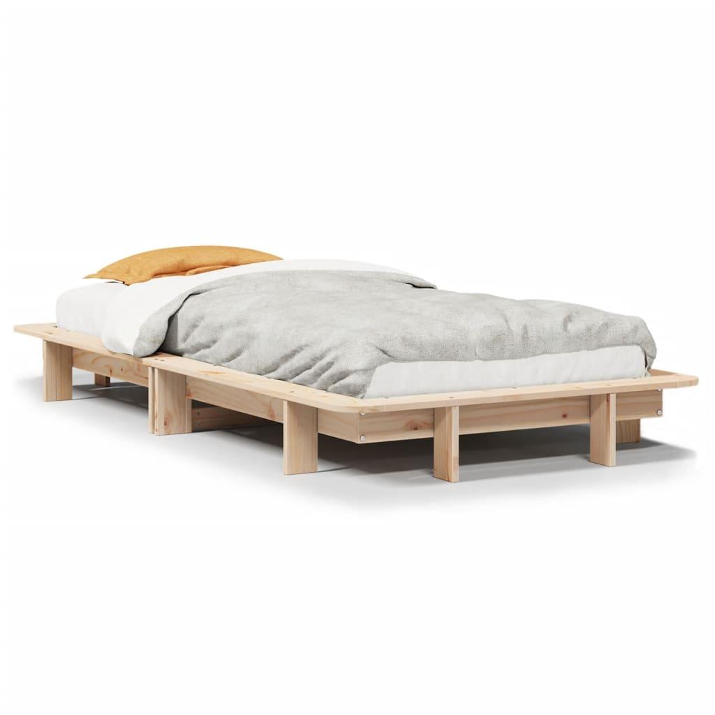 Sengeramme Uden Madras Massivt Fyrretræ - Naturfarvet / 100 x 200 cm