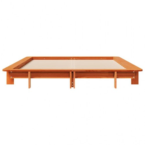 Sengeramme i massivt fyrretræ 140x190 cm - gyldenbrun