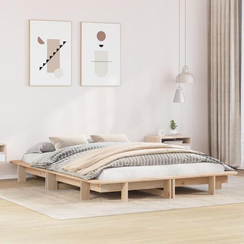 Sengeramme uden madras 140x190 cm massivt fyrretræ