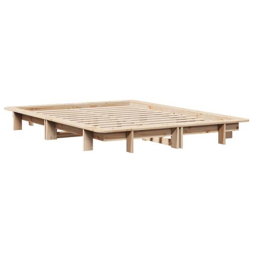 Sengeramme uden madras 140x190 cm massivt fyrretræ
