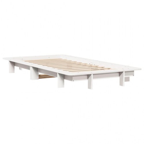 Sengeramme i massivt fyrretræ 75x190 cm - hvid