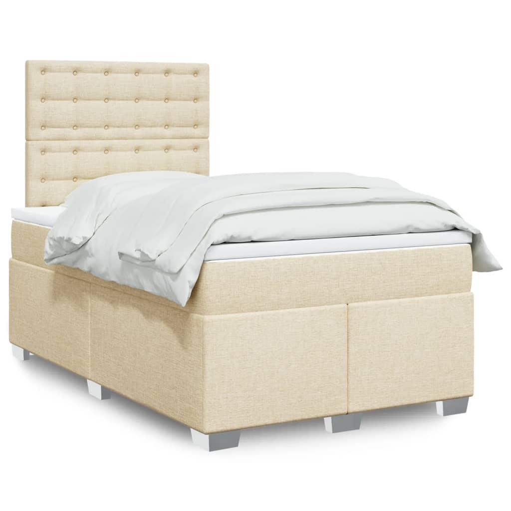 Kontinentalseng Med Madras Stof Farvet Creme - knapper / 120 x 200 cm