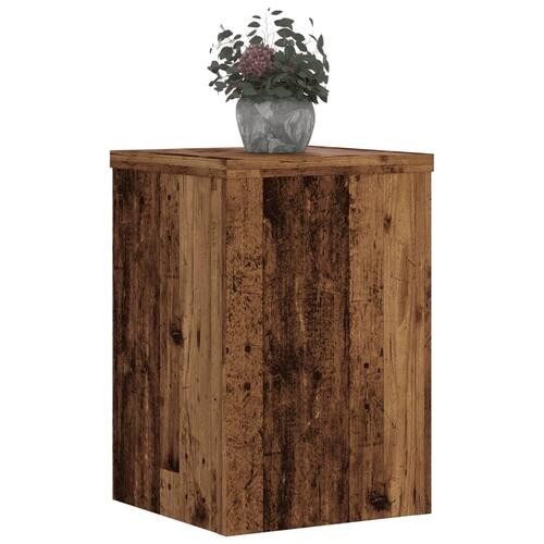 Plantestativer 2 stk. 25x25x35 cm konstrueret træ antikt træ