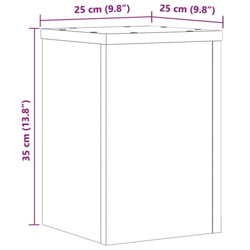 Plantestativer 2 stk. 25x25x35 cm konstrueret træ antikt træ