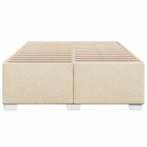 Sengeramme 140 x 200 cm i stof - cremefarvet