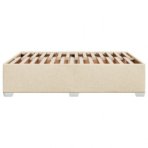 Sengeramme 140 x 200 cm i stof - cremefarvet