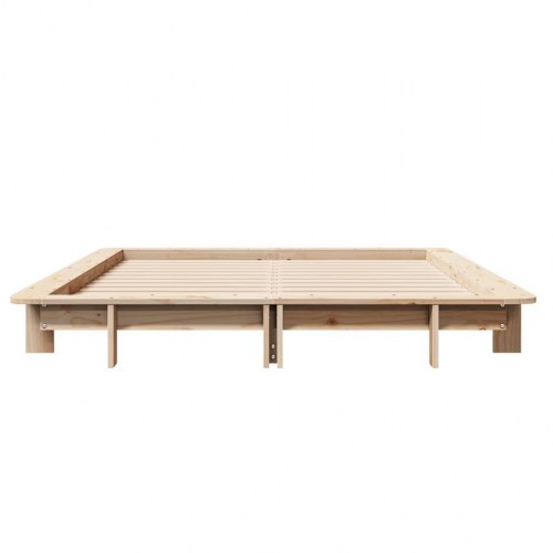 Sengeramme uden madras 135x190 cm massivt fyrretræ hvid