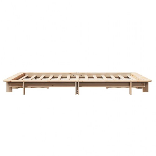 Sengeramme uden madras 135x190 cm massivt fyrretræ hvid