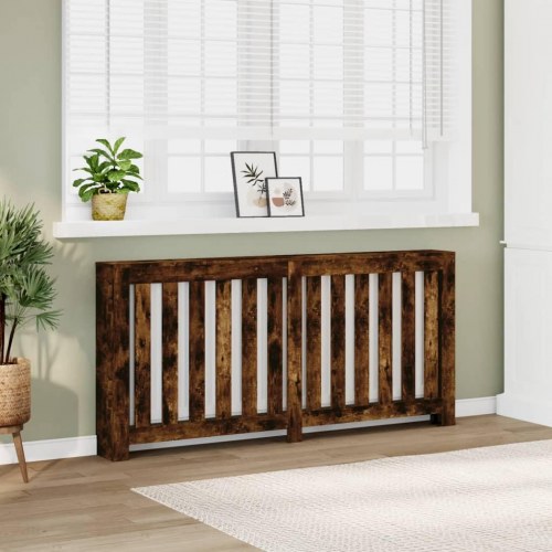 Radiatorskjuler 175 × 20 × 82 cm i konstrueret træ - røget egetræsfarve