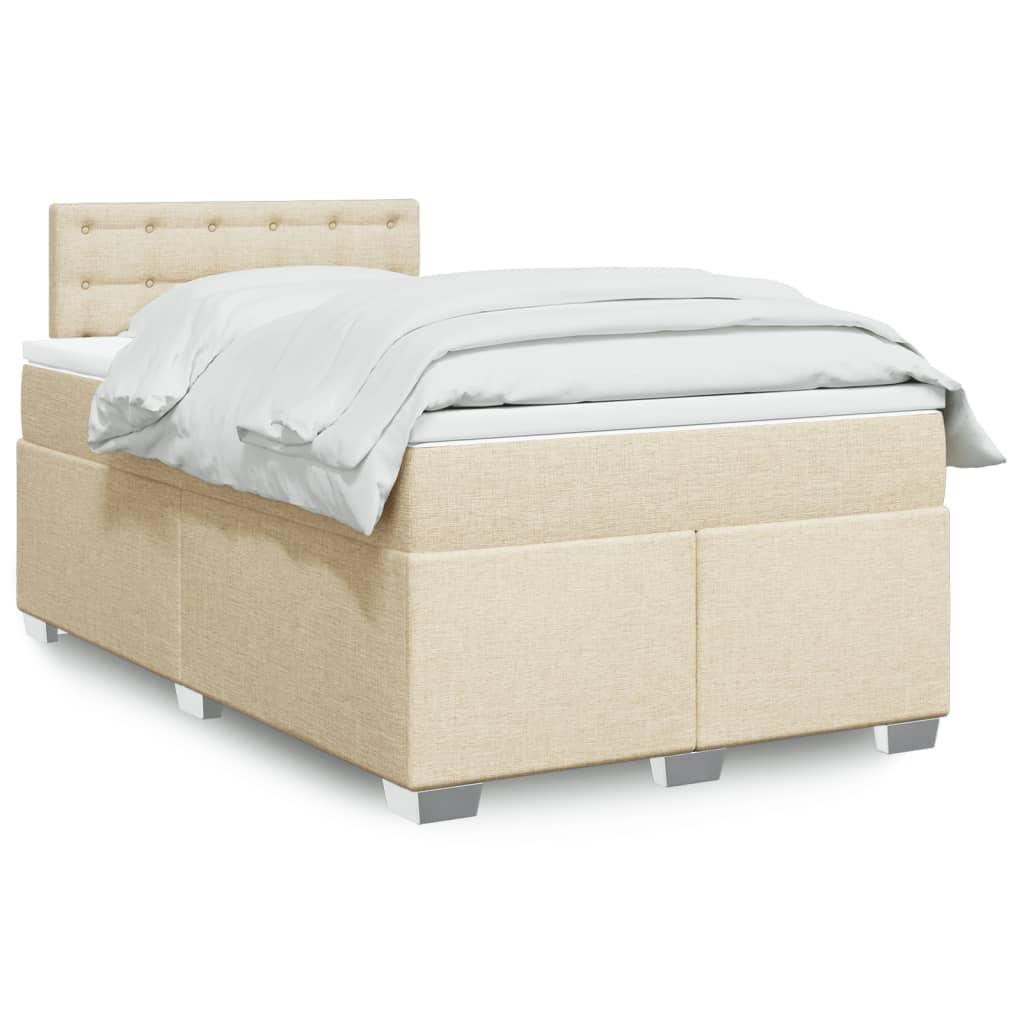 Kontinentalseng Med Madras Stof Farvet Creme - knapper / 120 x 190 cm