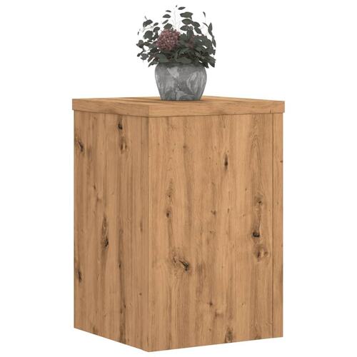 Plantestativer 2 stk. 25x25x35 cm konstrueret træ egetræsfarvet