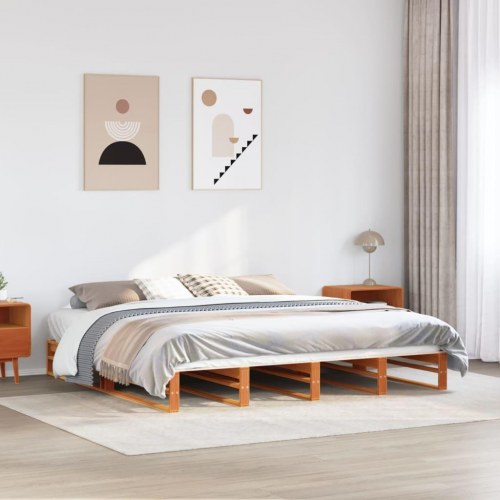 Sengeramme 180 x 200 cm i massivt fyrretræ - gyldenbrun