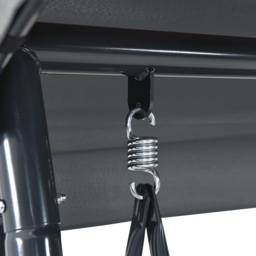 Gyngebænk med justerbar baldakin stål mørkegrå