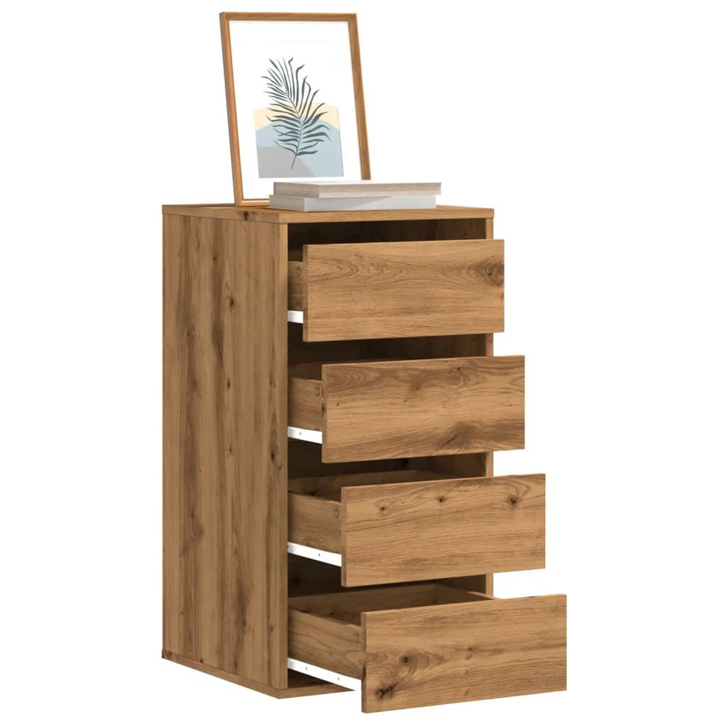 Kommode til hjørne 40x41x76 cm konstrueret træ egetræsfarve