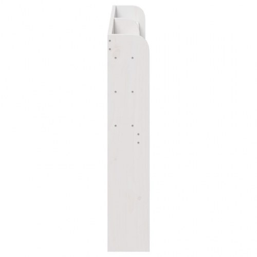 Sengegavl med hylder 120 cm - massivt fyrretræ, hvid