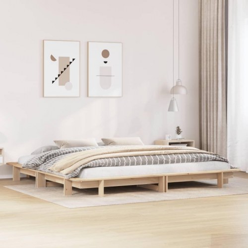 Sengeramme uden madras 160x200 cm massivt fyrretræ
