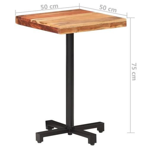 Bistrobord 50x50x75 cm firkantet massivt akacietræ