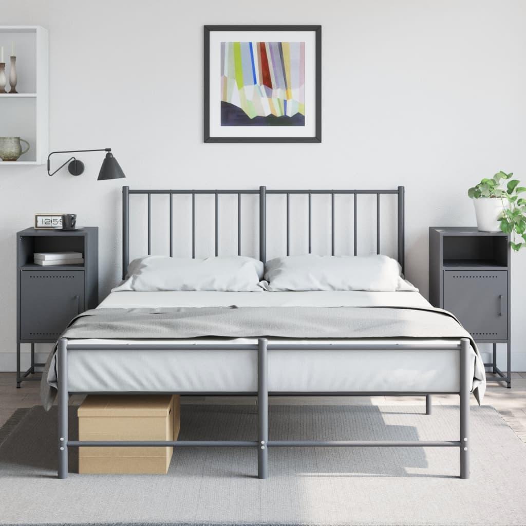 Sengeborde 2 stk. - 36 × 39 × 78 cm, stål, antracitgrå