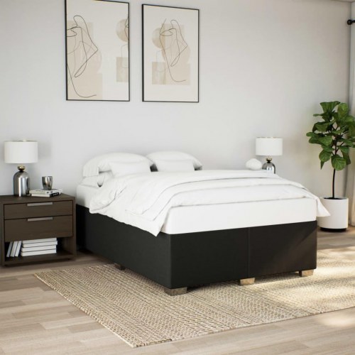 Sengeramme uden madras 140 x 200 cm i stof - sort