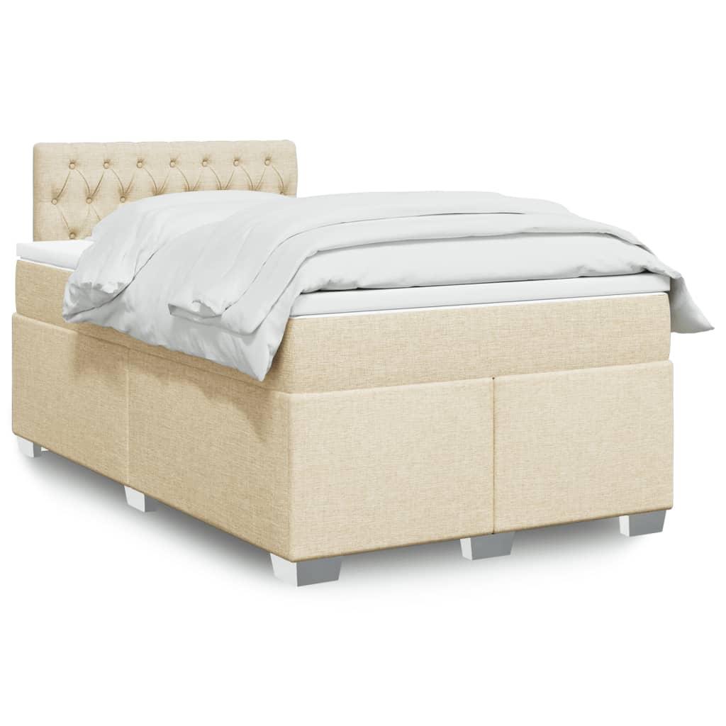 Kontinentalseng Med Madras Stof Farvet Creme - Med pynteknapper / 120 x 200 cm
