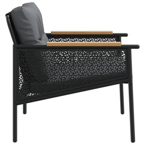 Altansæt 4 dele med hynder stål sort