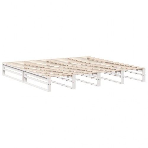 Sengeramme i massivt fyrretræ 180 x 200 cm - hvid