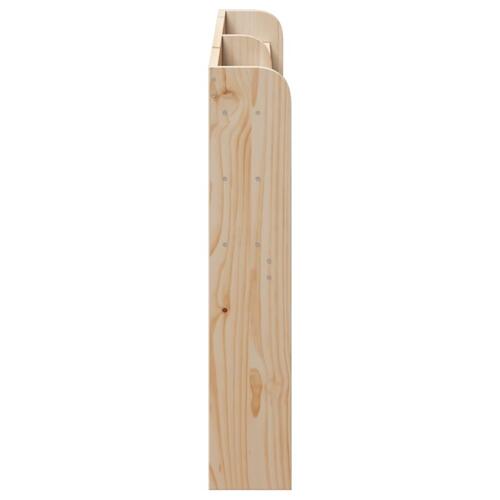 Sengegavl med hylder 140 cm massivt fyrretræ