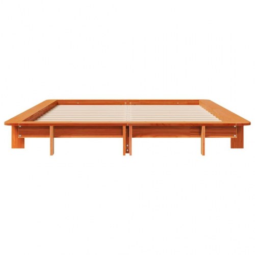 Sengeramme uden madras 140x200 cm massivt fyr gyldenbrun