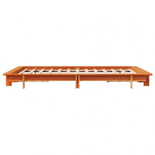 Sengeramme uden madras 140x200 cm massivt fyr gyldenbrun