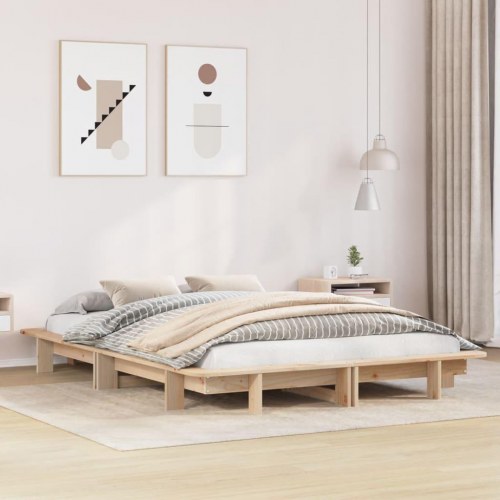 Sengeramme uden madras 120 x 190 cm i massivt fyrretræ