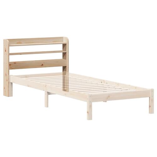 Sengegavl med hylder 100 cm massivt fyrretræ