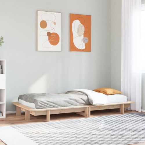 Sengeramme uden madras 90 x 190 cm i massivt fyrretræ