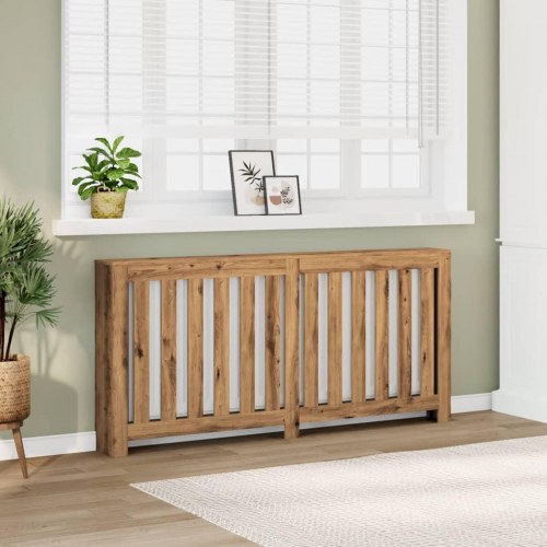 Radiatorskjuler 175 × 20 × 82 cm - konstrueret træ, egetræsfarve