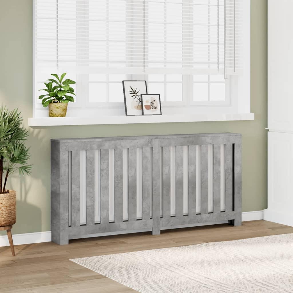 Radiatorskjuler 175x20x82 cm konstrueret træ betongrå