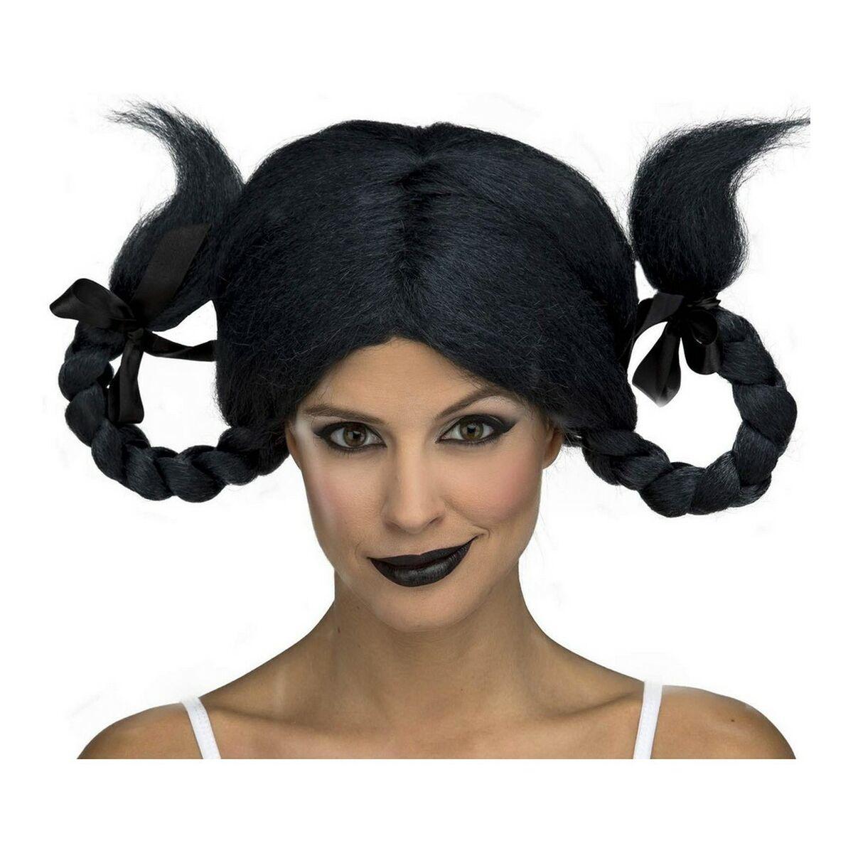 Paryk til kostume Wednesday - Brunette, str. S