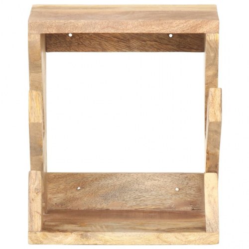 Væghængt skateboardstativ i massivt mangotræ - 25 × 20 × 30 cm, til 2 boards