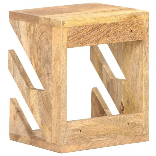 Væghængt skateboardstativ i massivt mangotræ - 25 × 20 × 30 cm, til 2 boards