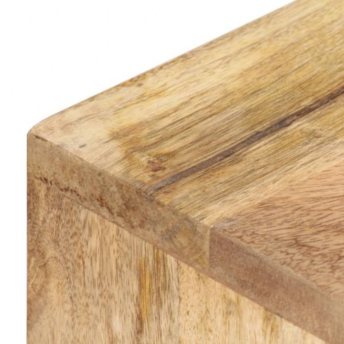 Væghængt skateboardstativ i massivt mangotræ - 25 × 20 × 30 cm, til 2 boards